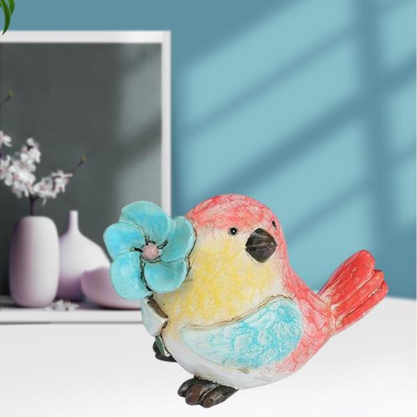 かわいい鳥の形の彫刻動物の装飾置物像卓上ブルー