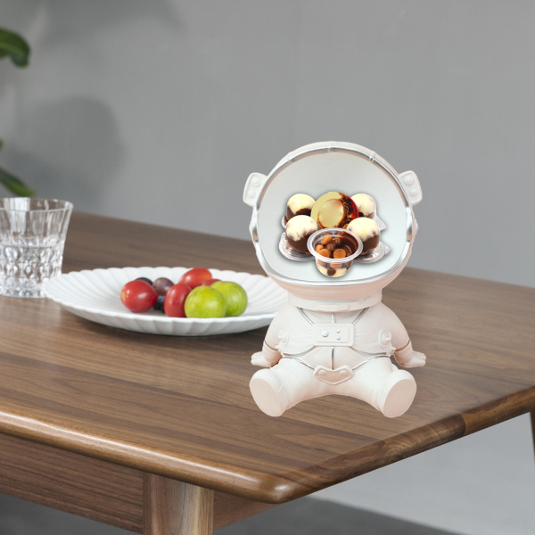 レジン宇宙飛行士像キー収納置物彫刻家の装飾飾りシルバーS