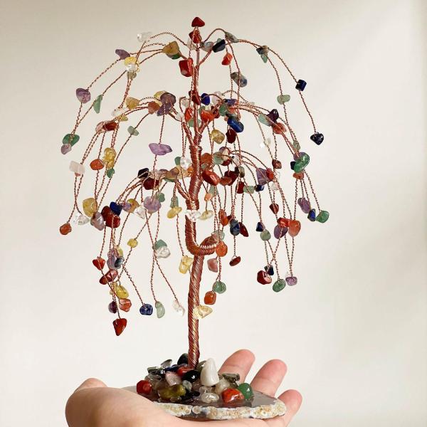 クリスタルマネーツリーデスクオフィス装飾ナチュラルベース風水ラック置物ホーム装飾装飾用バースデーギフト