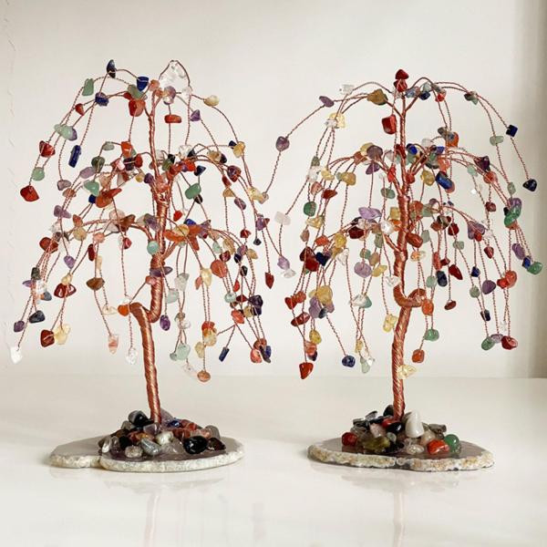 クリスタルマネーツリーデスクオフィス装飾ナチュラルベース風水ラック置物ホーム装飾装飾用バースデーギフト