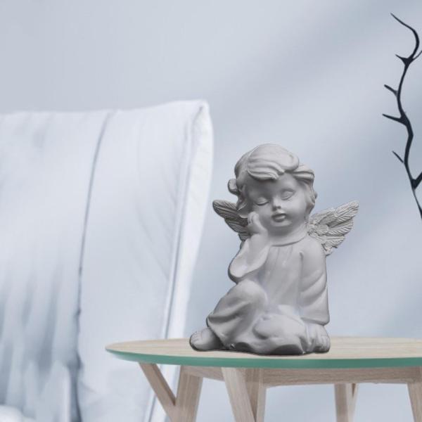 樹脂の少女天使の置物像の像のデスクトップの装飾品を考えてください