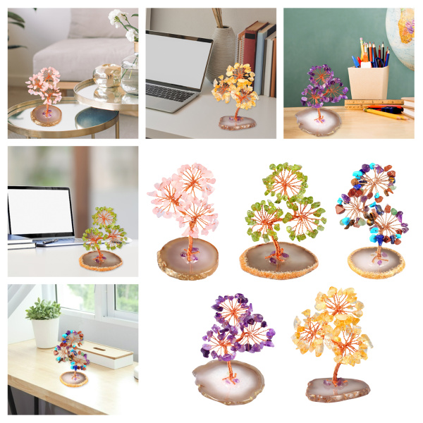 Feng Shui Officeテーブルの装飾紫のための天然宝石の木クォート
