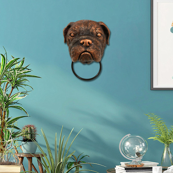 犬の頭壁に取り付けられたハンギングノッカー置物シックな装飾寝室のリビングルームのための動物の壁の彫刻｜stk-shop｜03