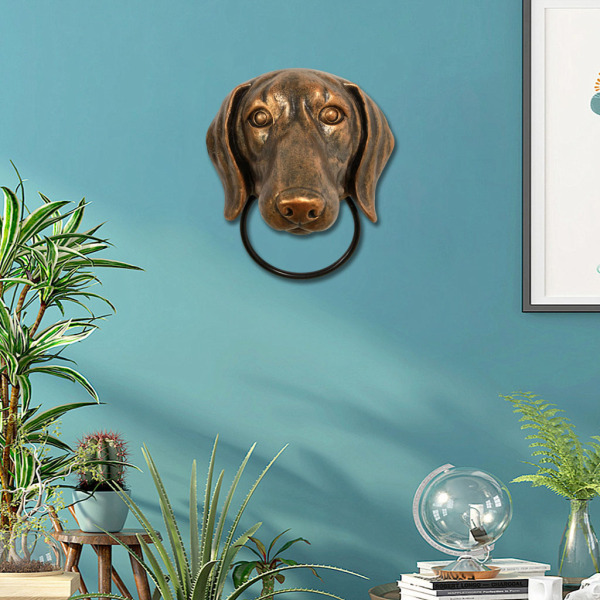 犬の頭壁に取り付けられたハンギングノッカー置物シックな装飾寝室のリビングルームのための動物の壁の彫刻｜stk-shop｜06