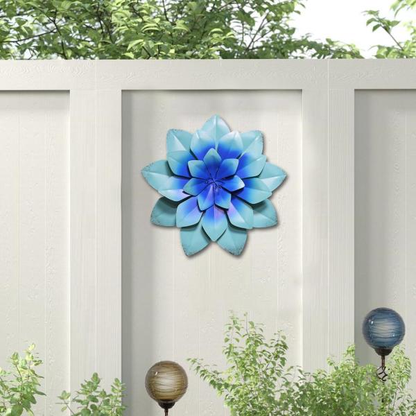 屋内屋外の睡蓮のための花の3Dガーデンフェンスアートをぶら下げ金属壁