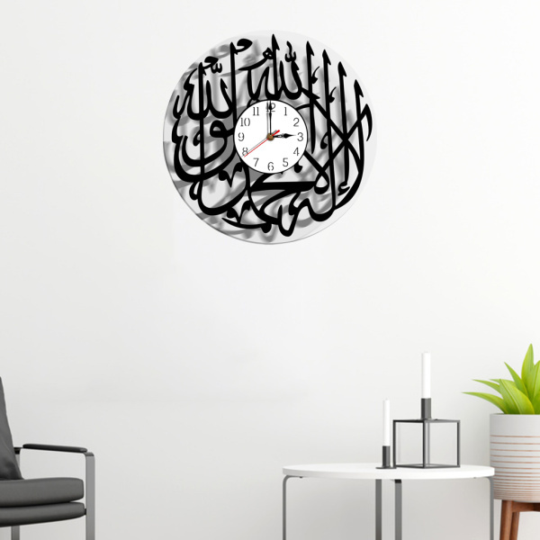 イスラムの壁時計大きな壁掛け時計丸いアクリルの装飾時計の壁時計ラマダンイスラムの芸術時計イスラムのイスラム教徒の文化のための壁の文字盤の装飾｜stk-shop｜02