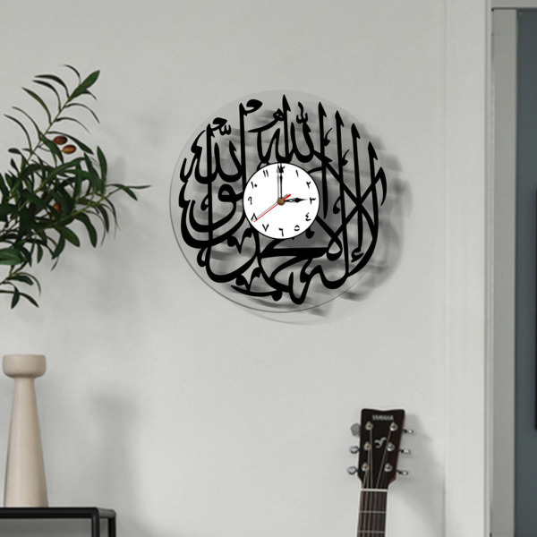 イスラムの壁時計大きな壁掛け時計丸いアクリルの装飾時計の壁時計ラマダンイスラムの芸術時計イスラムのイスラム教徒の文化のための壁の文字盤の装飾｜stk-shop｜03