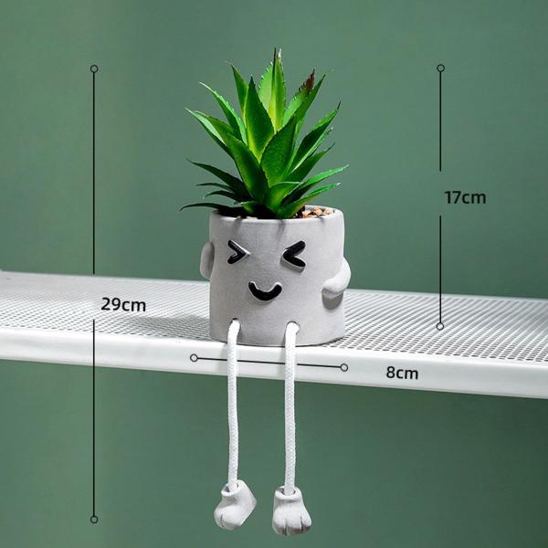 テーブルの家の装飾のための人工鉢植えの偽の盆栽彫刻笑顔