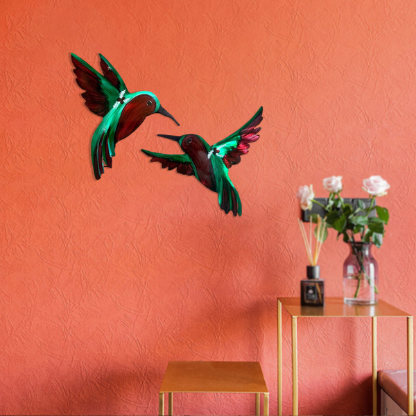 庭の装飾鳥のための手作りのハチドリの壁の装飾金属の家の装飾｜stk-shop｜02