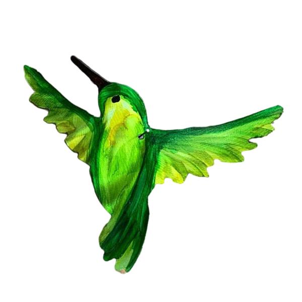 手作りのハチドリの壁の芸術の装飾金属の庭の装飾2つの緑の鳥