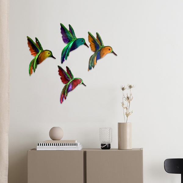 庭の装飾鳥のための手作りのハチドリの壁の装飾金属の家の装飾｜stk-shop｜05
