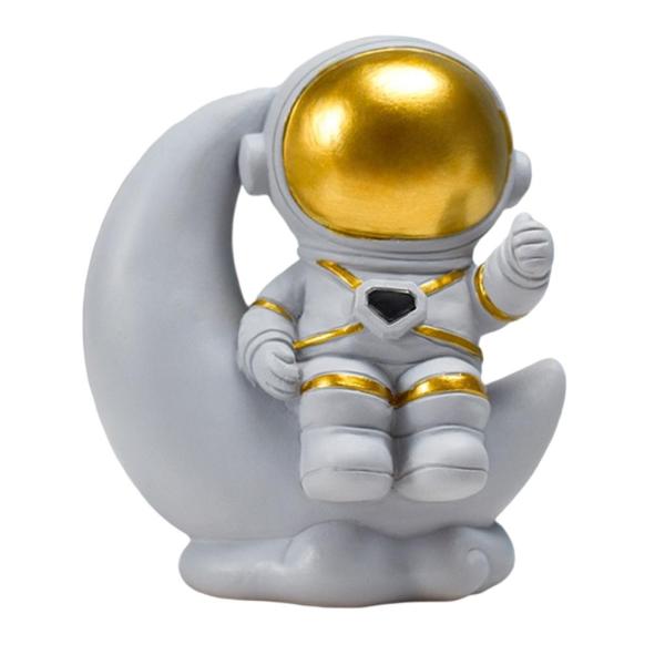 宇宙飛行士の像の彫刻コレクタブルフィギュアホームオフィスデスクトップの装飾月と宇宙飛行士
