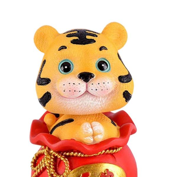 レジンタイガースモールスタチューゾディアッククリスマスクラフトアニマルホームデコレーションセーフティ