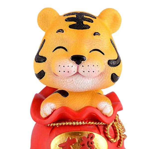 レジンタイガースモールスタチューゾディアッククリスマスクラフトアニマルホームデコレーション縁起の良い