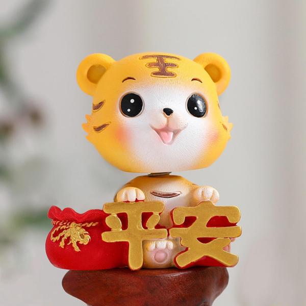 ミニ干支タイガーミニチュア置物装飾オフィス家の装飾コレクション安全性
