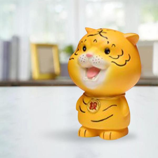干支ラッキータイガーミニチュア置物装飾オフィス家の装飾コレクション黄色い笑い
