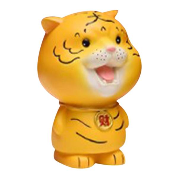 干支ラッキータイガーミニチュア置物装飾オフィス家の装飾コレクション黄色い笑い