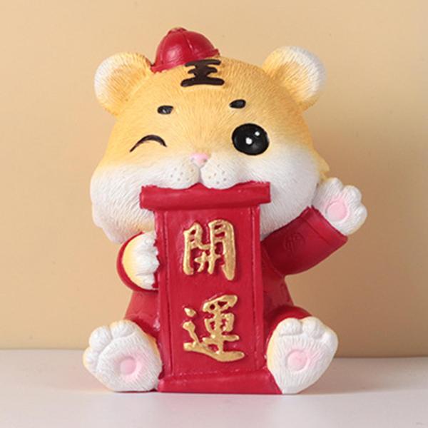 クリスマスの装飾のための樹脂タイガー像新年動物干支6.8x5.2x5.8cm