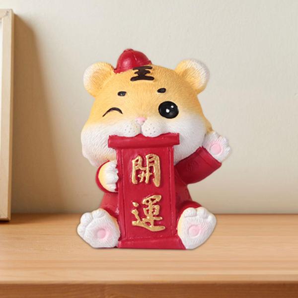 クリスマスの装飾のための樹脂タイガー像新年動物干支6.8x5.2x5.8cm