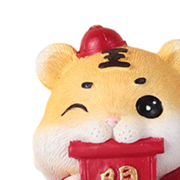 クリスマスの装飾のための樹脂タイガー像新年動物干支6.8x5.2x5.8cm