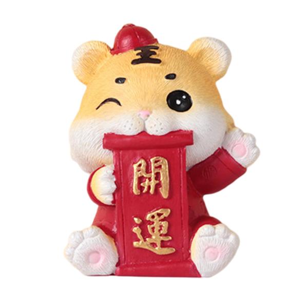 クリスマスの装飾のための樹脂タイガー像新年動物干支6.8x5.2x5.8cm