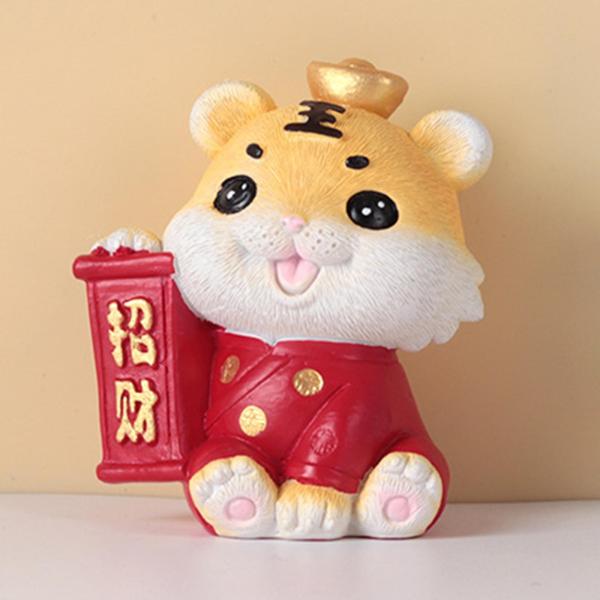 クリスマスの装飾のための樹脂タイガー像新年動物干支6.4x5.0x6.9cm