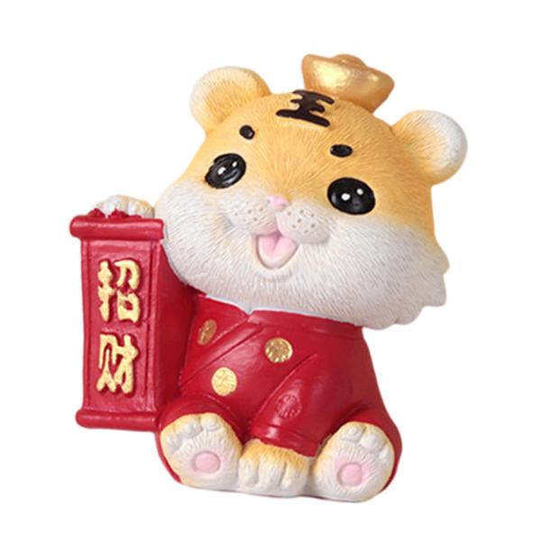 クリスマスの装飾のための樹脂タイガー像新年動物干支6.4x5.0x6.9cm