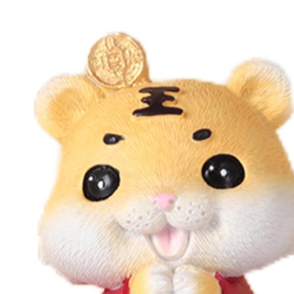 クリスマスの装飾のための樹脂タイガー像新年動物干支5.5x5x8cm