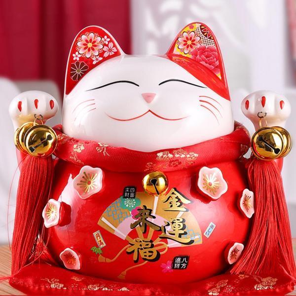 2022公式店舗 招き猫貯金箱中国の装飾が家のためのかわいい招き猫を飾った サンキャッチャー