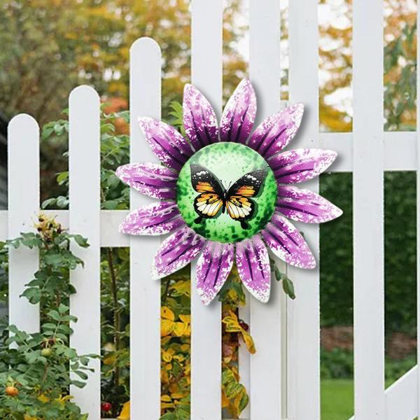 金属の花の壁の彫刻3D色のバルコニーガーデンベッドルームパープル