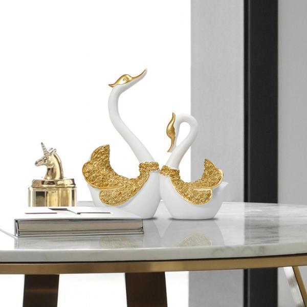かわいい白鳥の恋人の像動物の彫刻のインテリアリビングルームの家の装飾｜stk-shop｜02