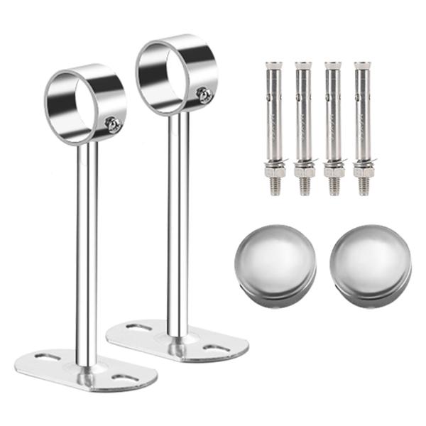 ワードローブハンガーパイプブラケット25mm径洋服レール家庭用シャワークローゼット高さ25cm