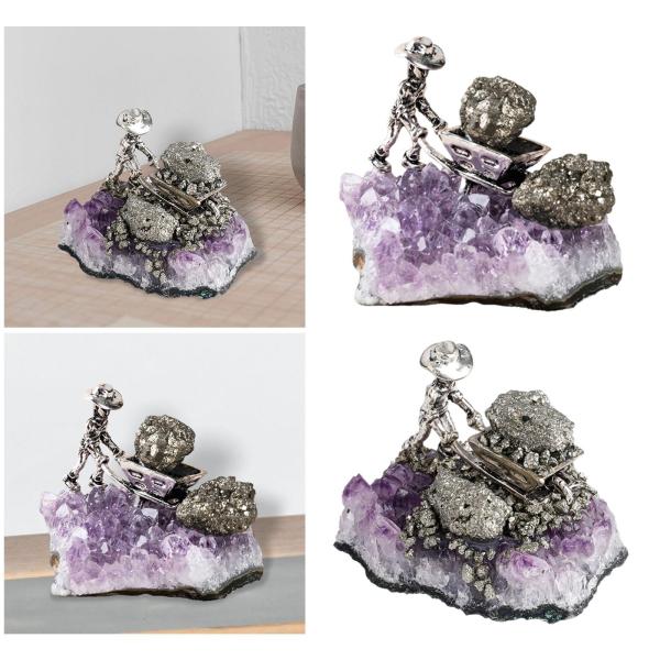 クリエイティブアメジストクラスターマイナーストーンクォーツデコレーションクラフトギフトA