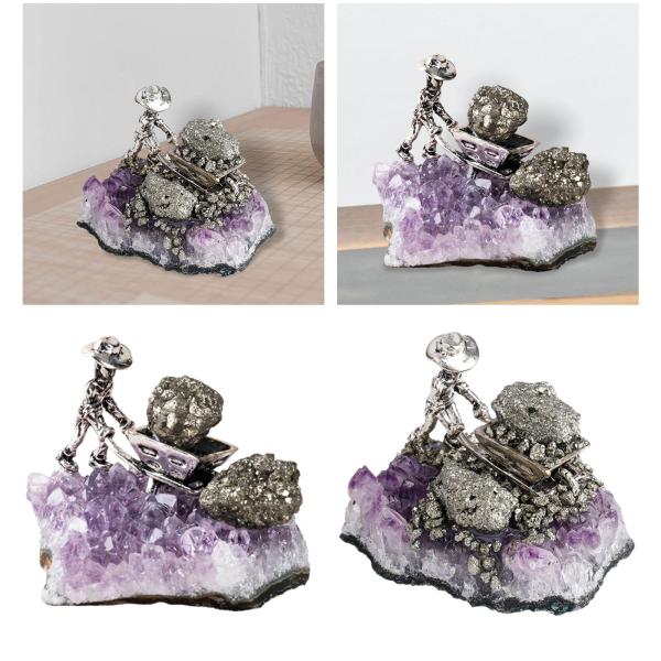 クリエイティブアメジストクラスターマイナーストーンクォーツデコレーションクラフトギフトA