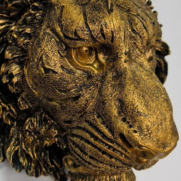 リアルな3D動物の頭像の彫刻ウォールマウント素朴なオフィスの装飾20.5x11x22cm