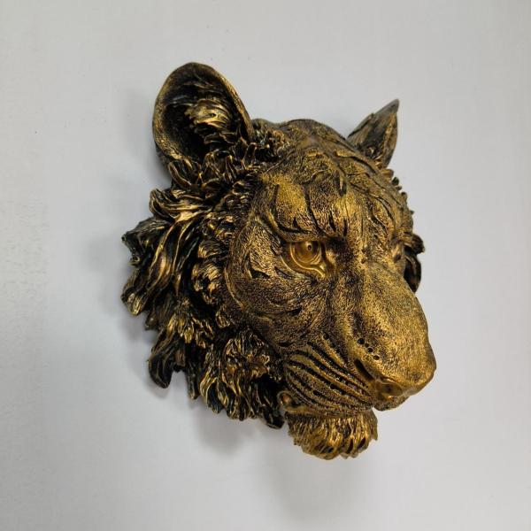 リアルな3D動物の頭像の彫刻ウォールマウント素朴なオフィスの装飾20.5x11x22cm