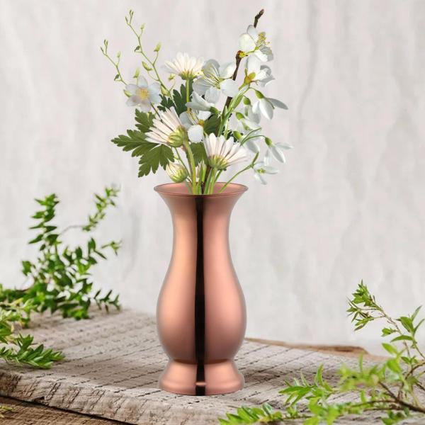 ホームオフィスの装飾用の北欧のシンプルなステンレス鋼の花瓶金属植木鉢ローズゴールド