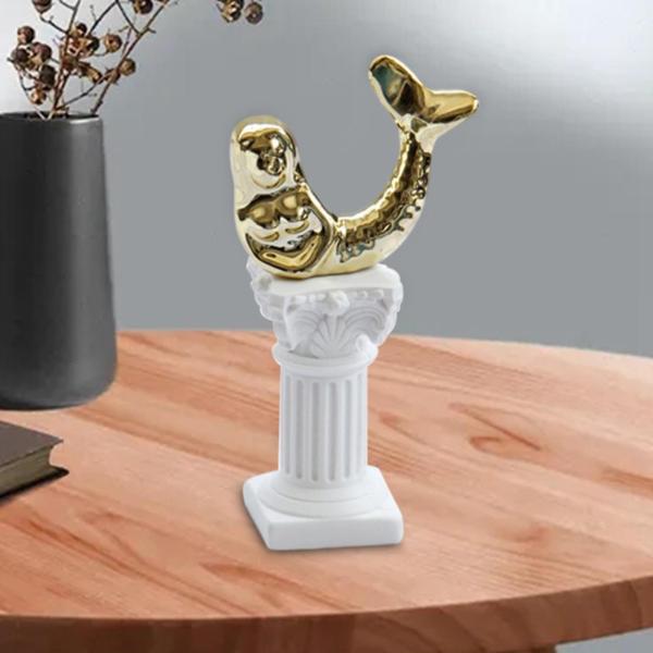 結婚式の装飾のための台座スタンド置物ローマの柱人魚の金