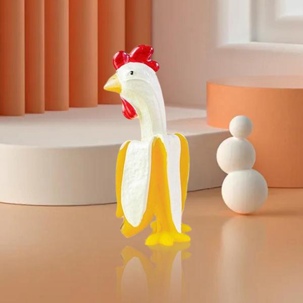 創造的なバナナの鶏の彫像鶏の彫刻シルオンドリ樹脂の置物｜stk-shop｜03