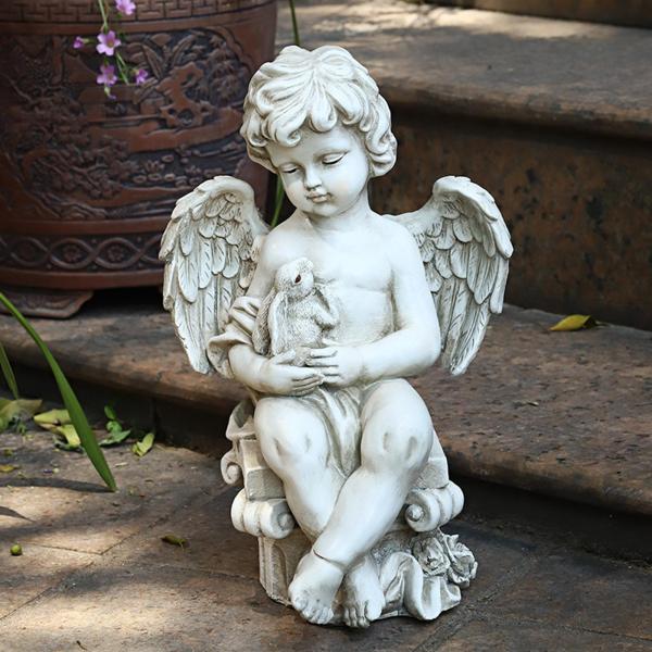天使の庭の像公園の屋外屋内記念ギフトの装飾のための防水庭の彫刻｜stk-shop｜02