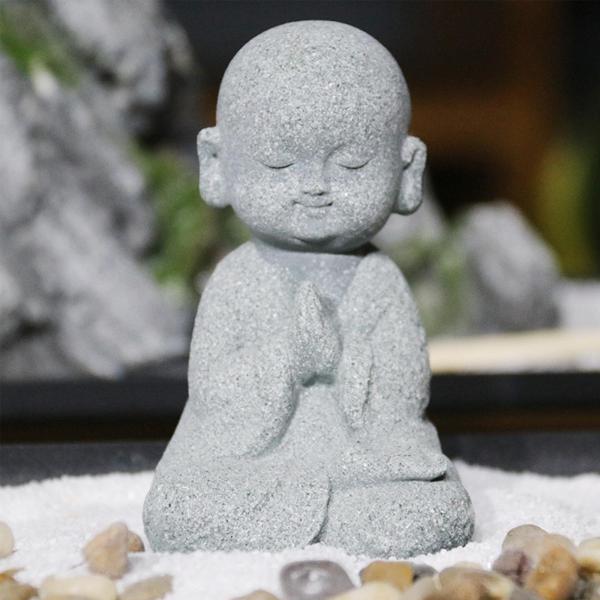 植木鉢のデスクトップの装飾のためにかわいいミニ仏僧像の置物｜stk-shop｜02