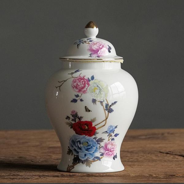 中国の陶磁器の生姜の瓶の艶をかけられた手描きのお茶の貯蔵多目的