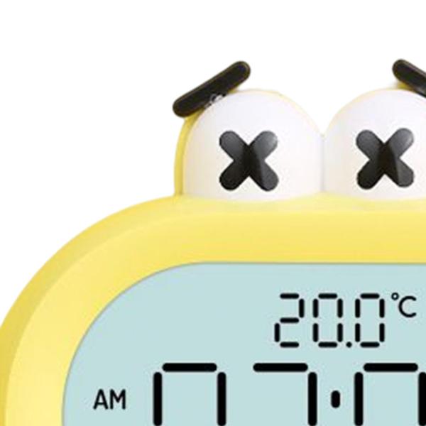 ナイトライト付き大型キッズ目覚まし時計カレンダーギフトテーブルスマートLEDイエロー