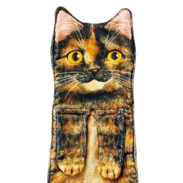 猫面白いハンドタオルキッチンタオル手ぬぐい誕生日プレゼントキッチンタオルぶら下げ強力な吸収性装飾乾燥タオル , D
