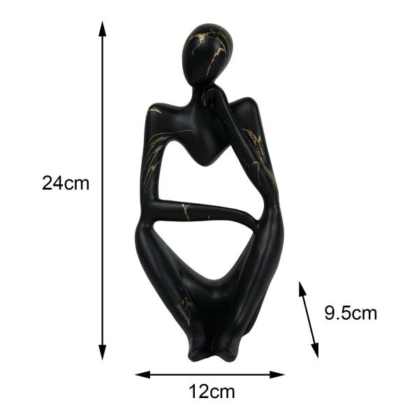 抽象的思想家の彫像 樹脂飾り レストランの休日の装飾用 思考左