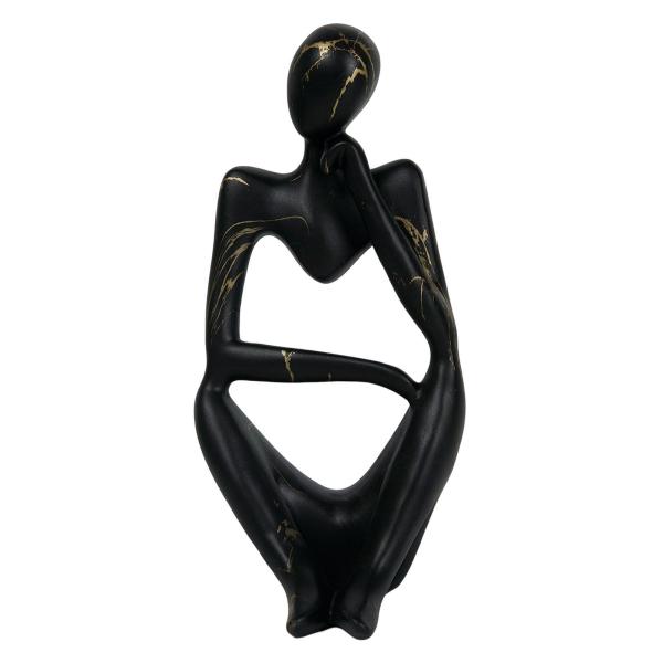 抽象的思想家の彫像 樹脂飾り レストランの休日の装飾用 思考左