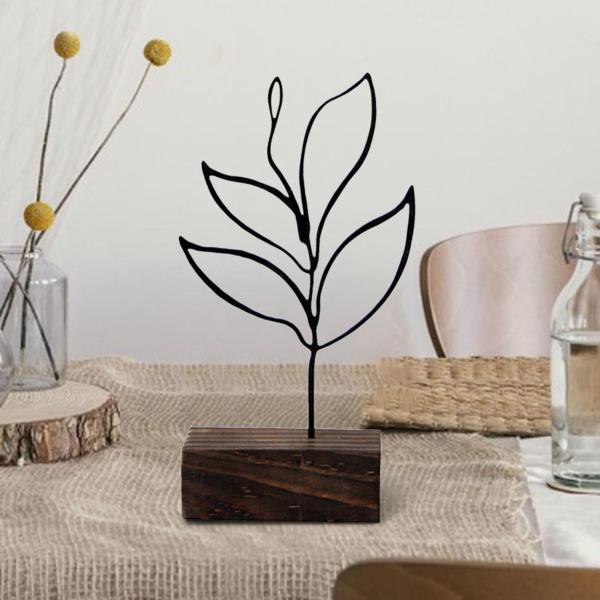 メタルリーフオーナメント、ベースクラフトアート装飾彫刻付き写真小道具アクセサリー、リビングルーム、誕生日、車用 , 黒