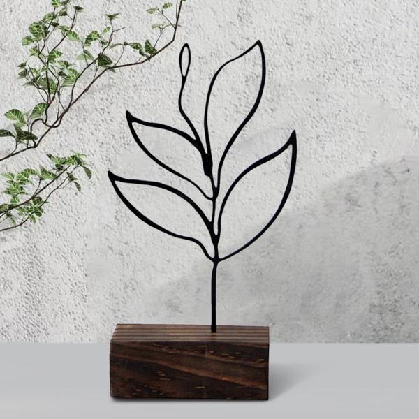 メタルリーフオーナメント、ベースクラフトアート装飾彫刻付き写真小道具アクセサリー、リビングルーム、誕生日、車用 , 黒