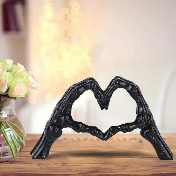ハートジェスチャーオーナメント  像  収集価値のある彫刻  ワインキャビネット 寝室   パーティー用 , 黒
