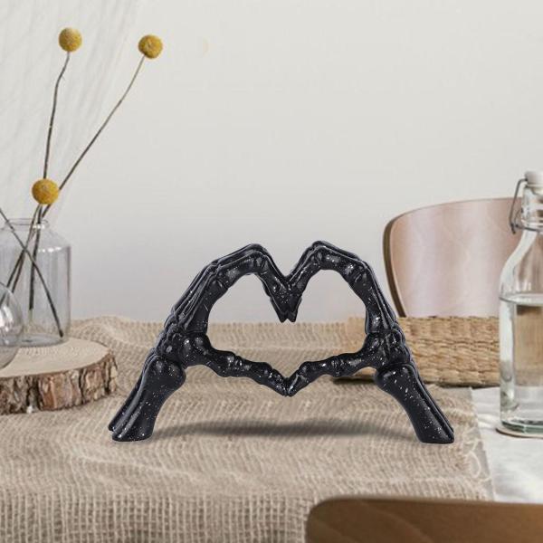 ハートジェスチャーオーナメント  像  収集価値のある彫刻  ワインキャビネット 寝室   パーティー用 , 黒